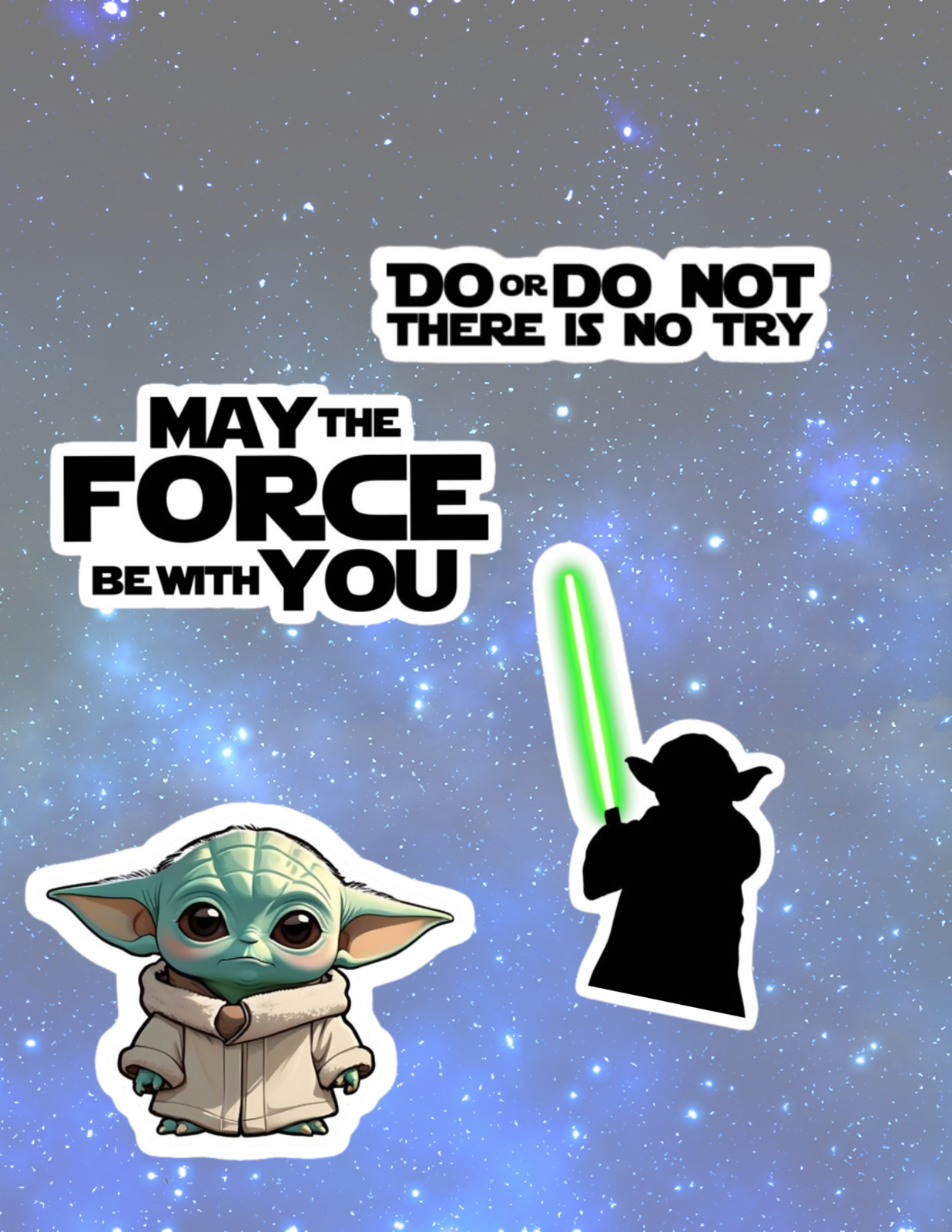 Yoda Star Wars 4pc Sticker Pack
