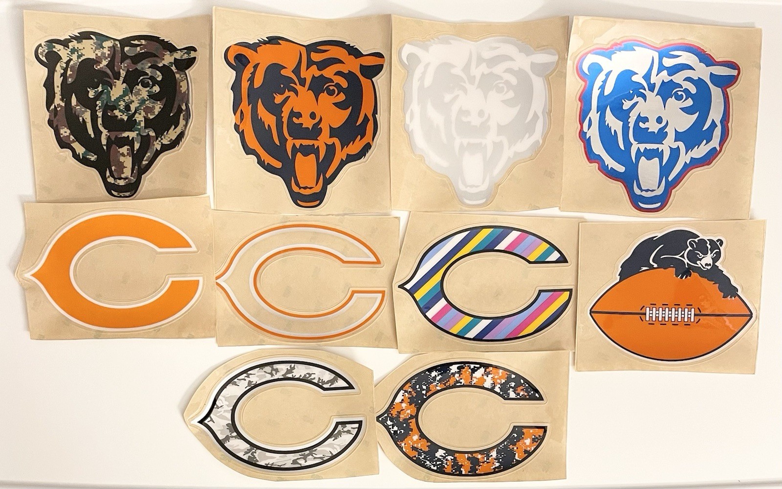 Bears Head Full-Size 3M 20 Mil Football Helmet Decals