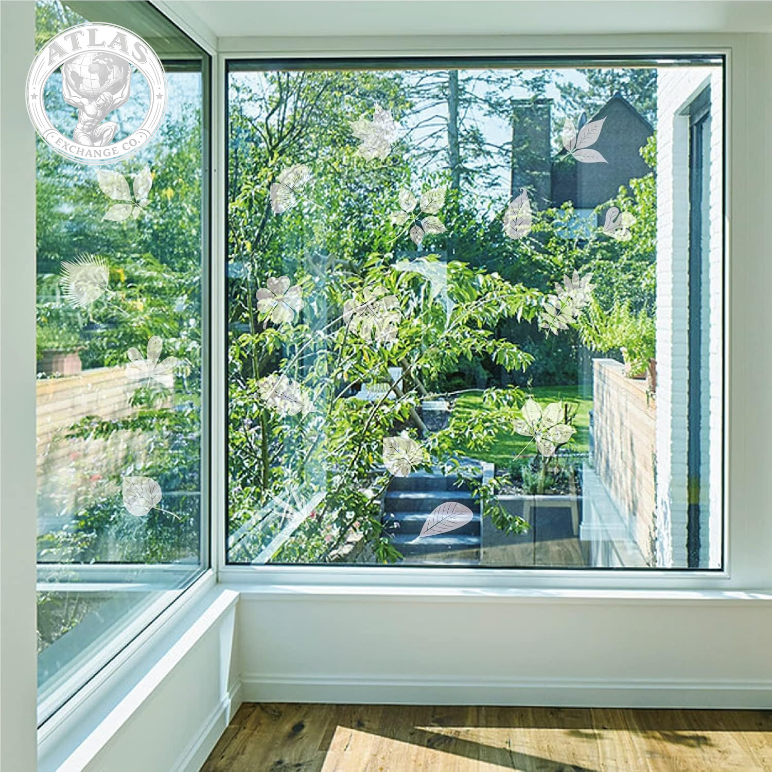 FINGOOO Window Decals for Bird Strikes,52 Pieces Large Leaf Shape anti Collision
