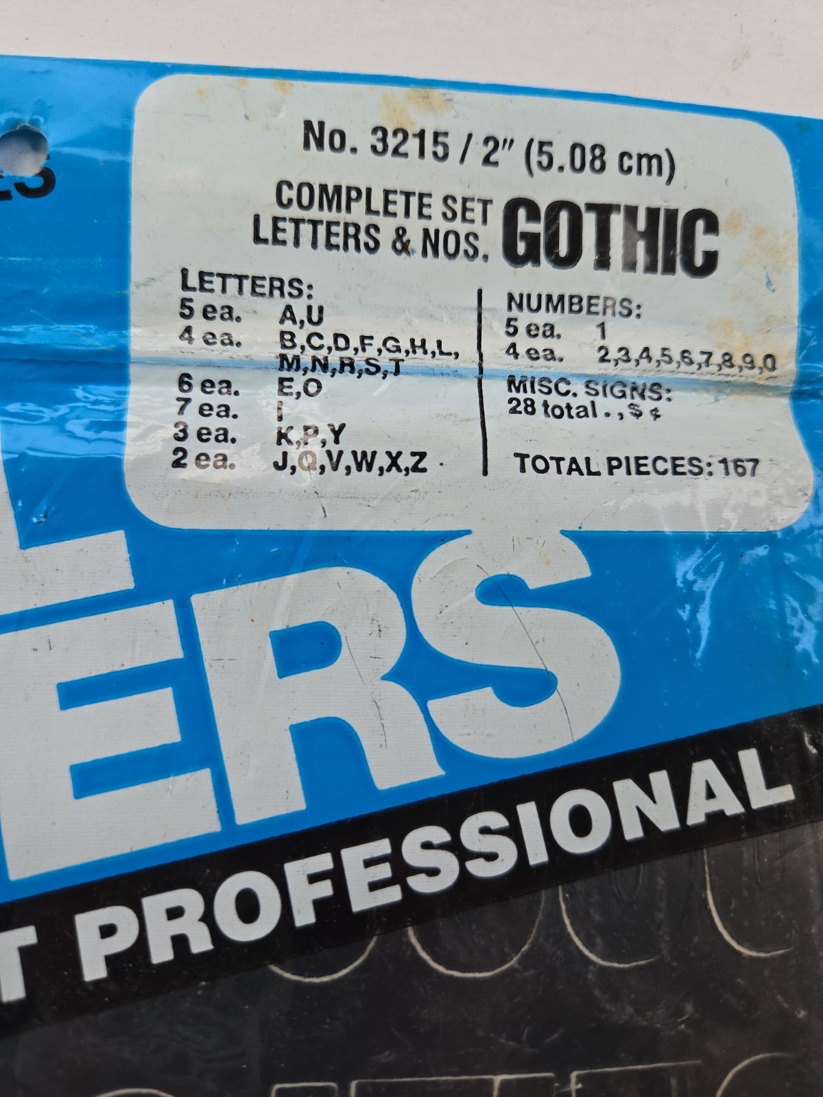 New NIP DURO DECAL CO Black Vinyl Letters Numbers Indoor Outdoor Gothic Set