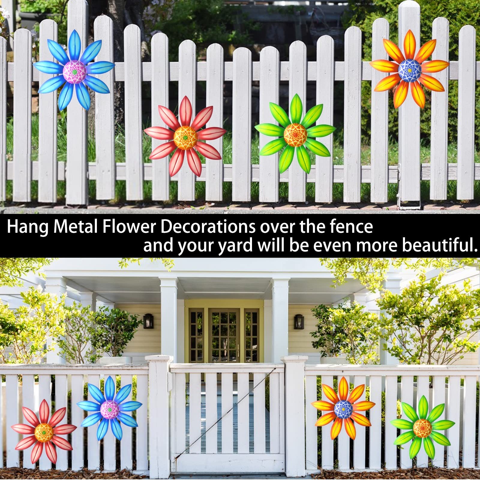 Gooyule Metal Flower Wall Art – Colorful Floral Decor for Indoor Outdoor Hang…