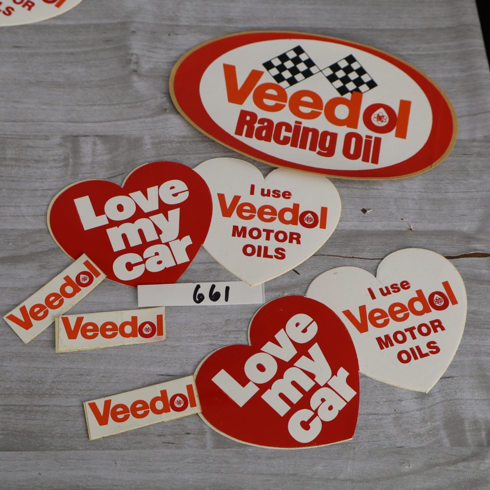 Vintage VEEDOL MOTOR RACING OIL DECAL 8 Stickers For Car Window Bumper Truck