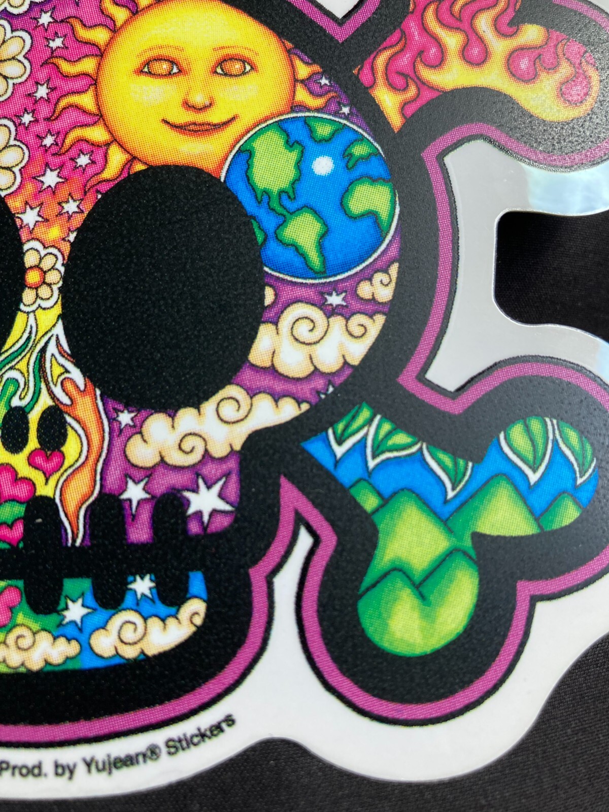 Cute Skull Moon Stars Air Earth Water Fire Window Sticker Art by Dan Morris