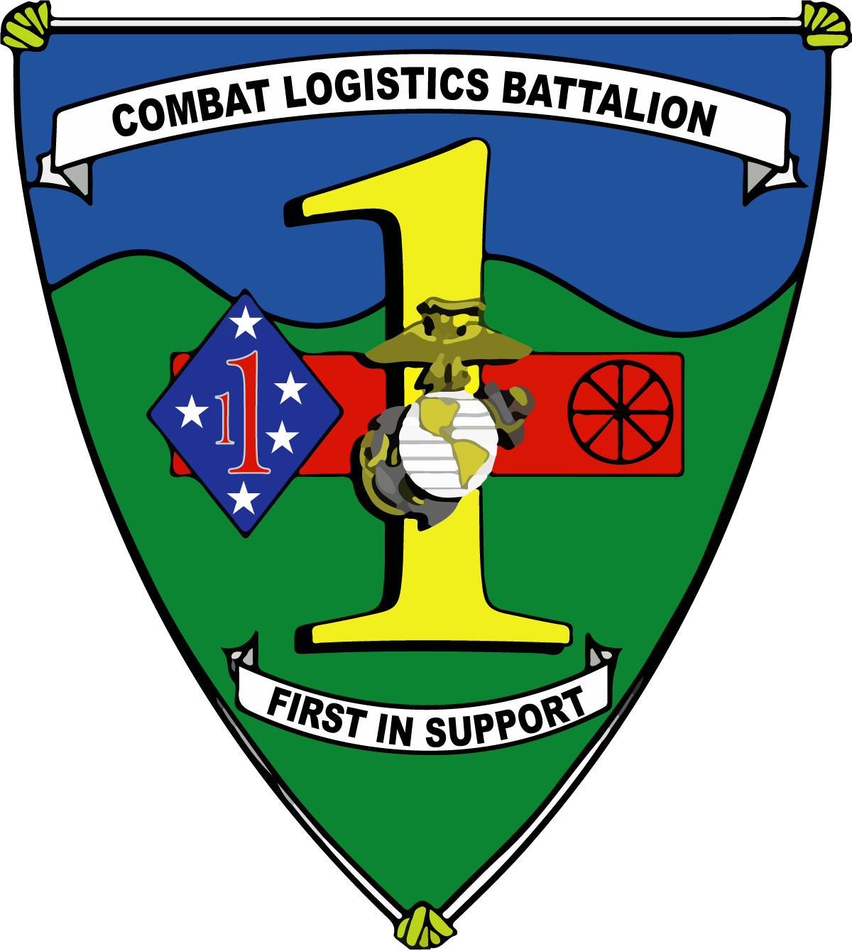 US Marine Corps Badge Sticker Combat Logistics Battalion 1