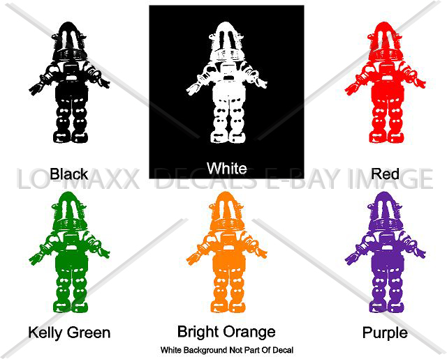 Robby The Robot Sci-Fi Forbidden Planet Sizes & Colors Die Cut Vinyl Decal