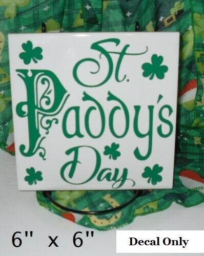 St. Paddy's Day decal sticker for DIY 8" glass block or tile