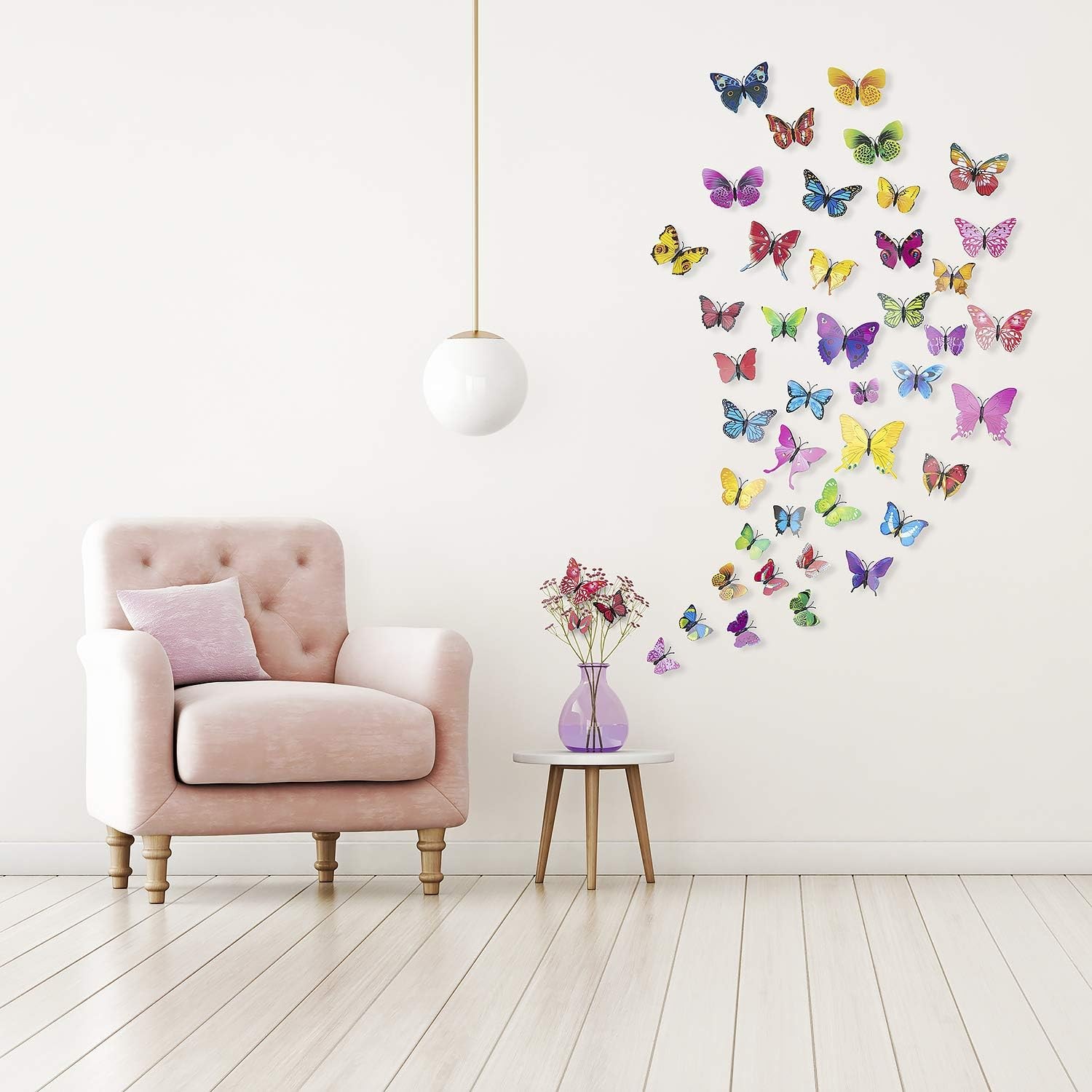 84 Pcs Butterfly Wall Stickers 3D Aesthetic DIY Art Decor for Party Decoration