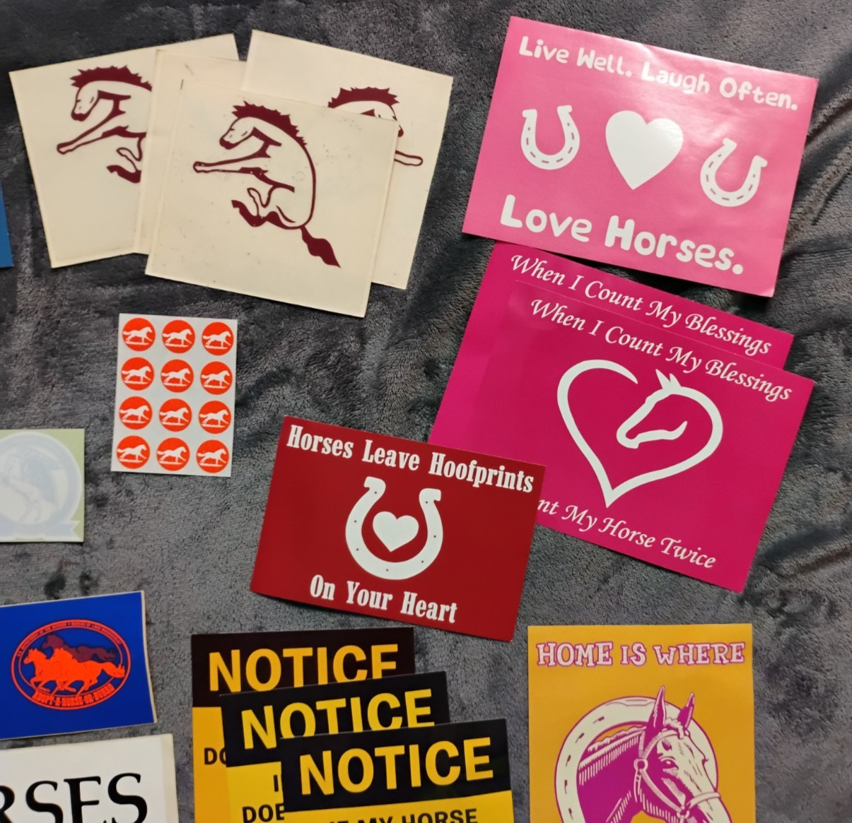 HUGE Variety Lot of Vintage Horse Stickers, Decals and Equestrian Collectibles