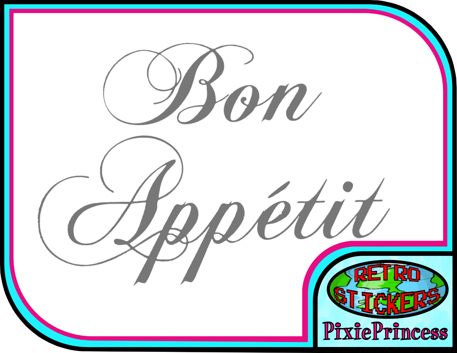 Bon Appetit A Vinyl Sticker Kitchen Dinning Room Food Wall Art Window Decal