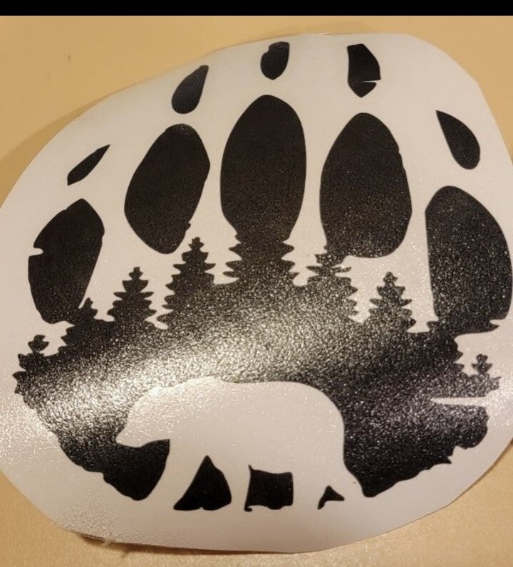 Bear Vinyl Decals Your Choice of pattern & color