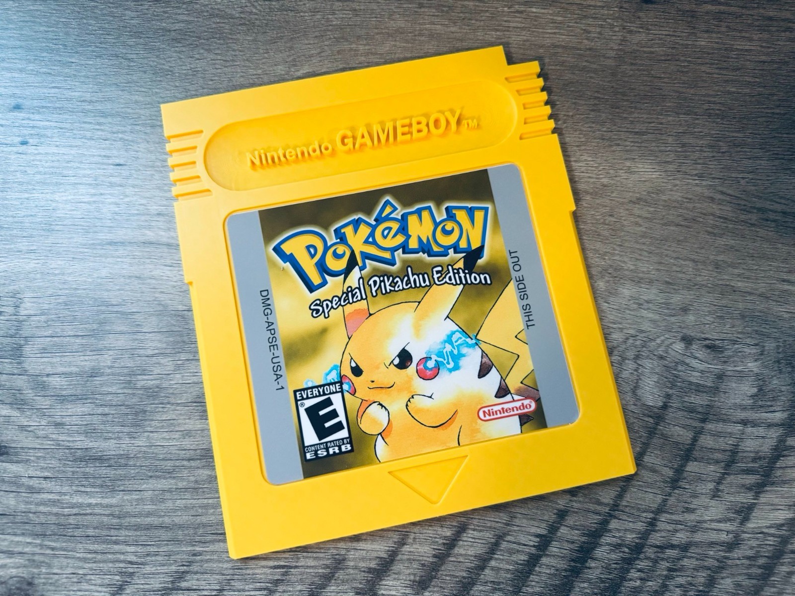 Oversized Pokemon Yellow Game Boy Cartridge Replica 3D Printed Pikachu Display