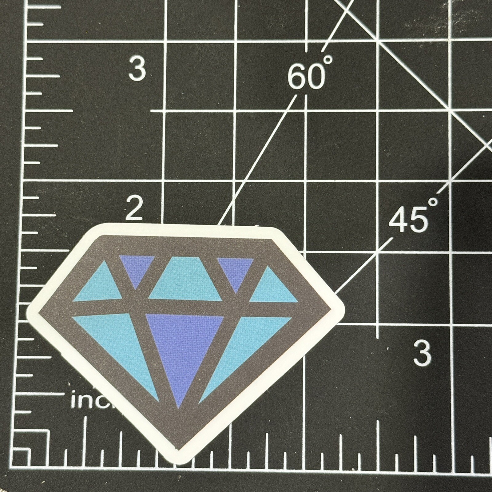 Blue Diamond Shaped Crystal Cartoon Matte – Vinyl Decal Sticker Bomb Kawaii Fun