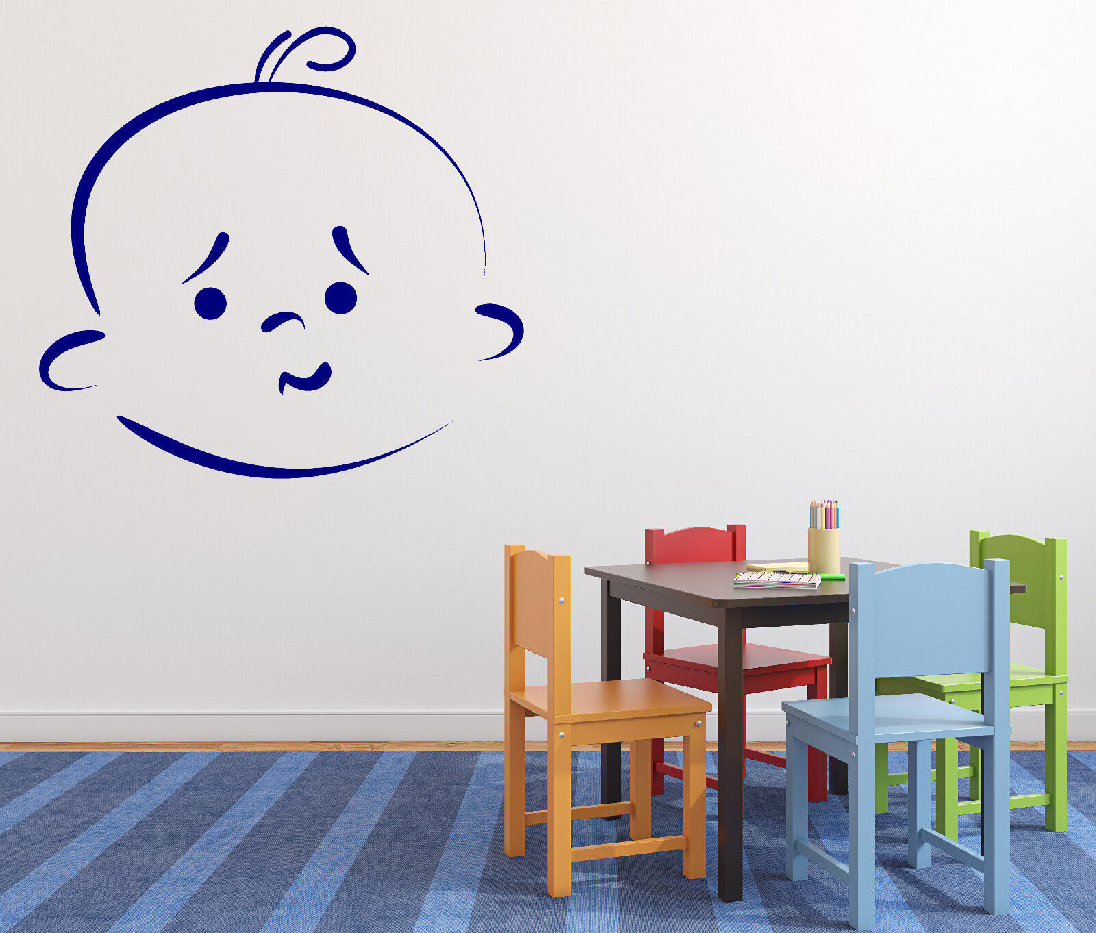 Vinyl Decal Wall Sticker Beauty Baby Cartoon Face Different Emotions (n788)