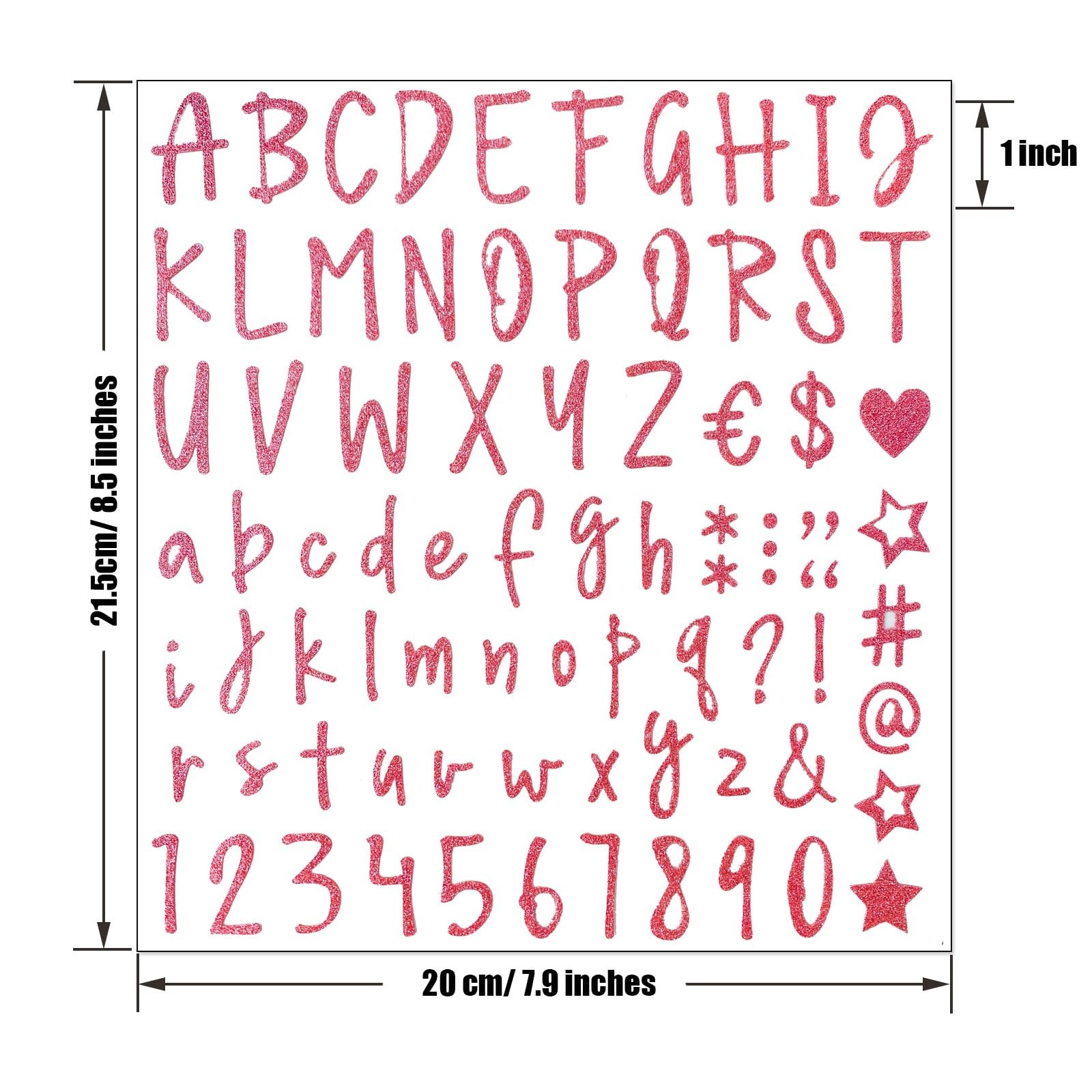 Glitter Letter Stickers – 10 Sheets, 810 Pieces Self-Adhesive Alphabet & Numb…