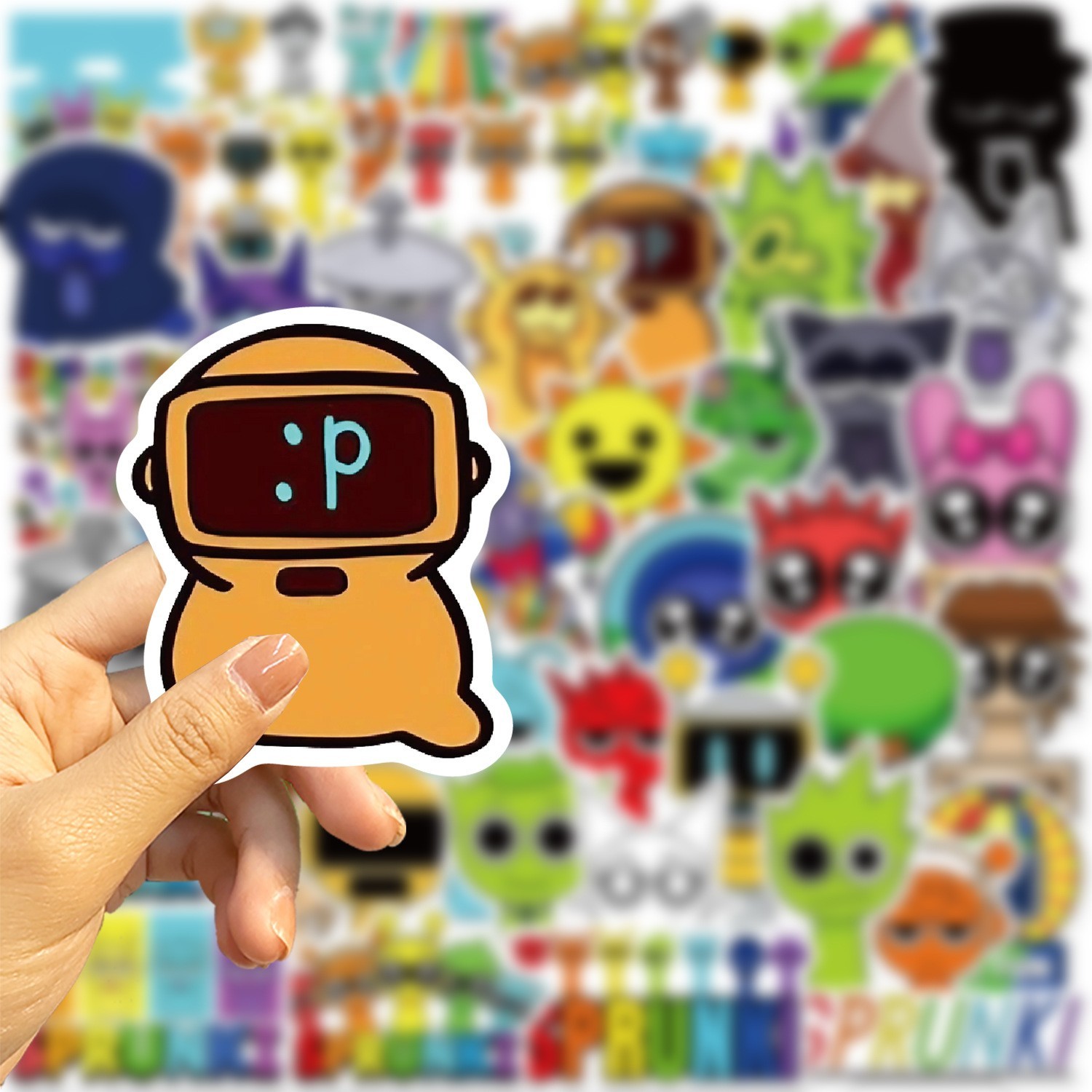 50PCS Sprunki Graffiti Stickers Waterproof Vinyl Laptop Guitar Luggage DIY Decal