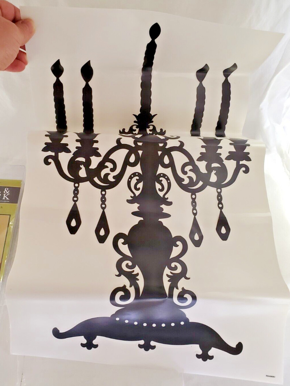 'Once Apon A Candelabra' Wall Peel & Stick 23.62" X 12.6"Decorative Rhinestones