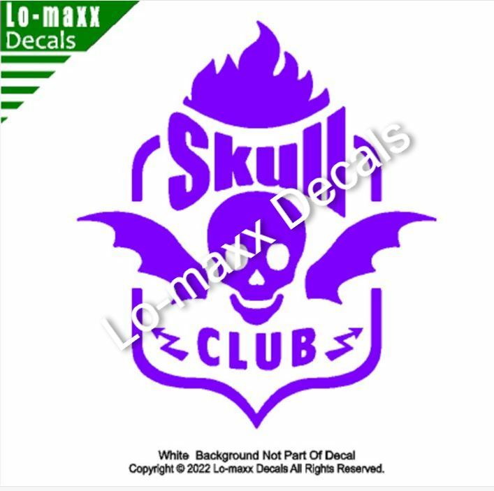 Skull Club Car Truck Boat Original Design Superior Quality Die Cut Vinyl Decal