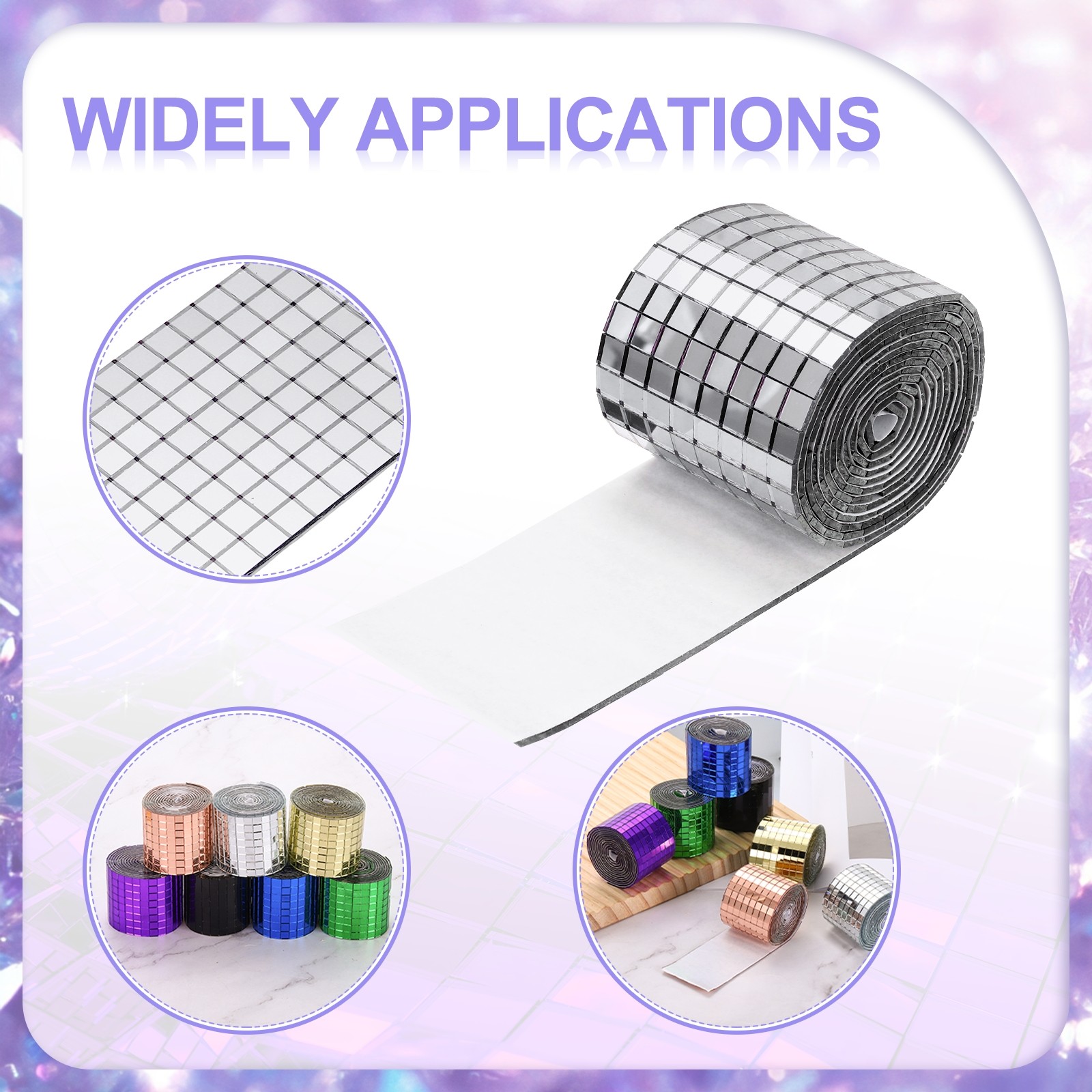 3200 Pieces Adhesive Mosaic Tiles 5 x 5 mm Disco Tiles Silver 2 Pcs