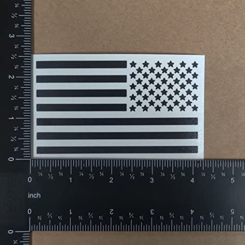 American Flag Decal 4 Pack: Regular and Distressed American Small ~4" Black