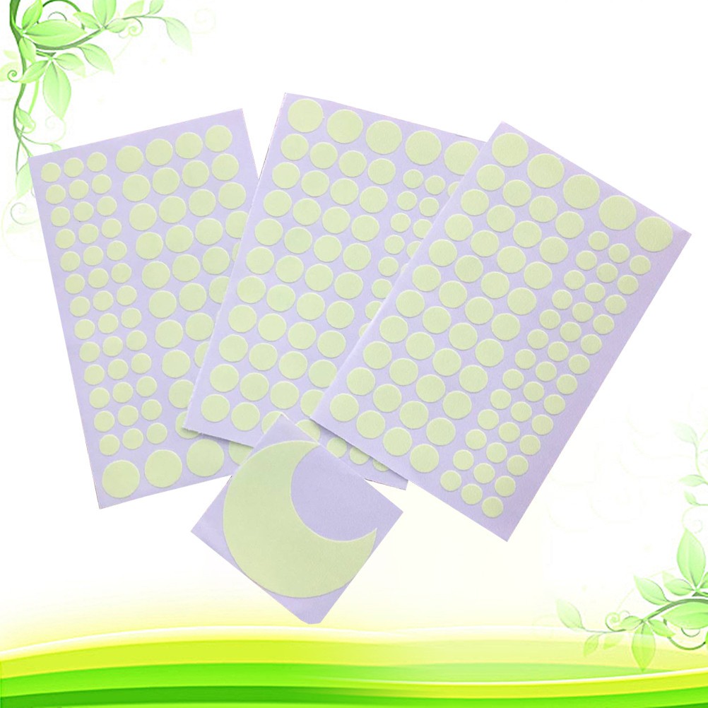 3 Pcs Circular Glow-in-the-dark Sticker Wall Decals Pvc Stickers