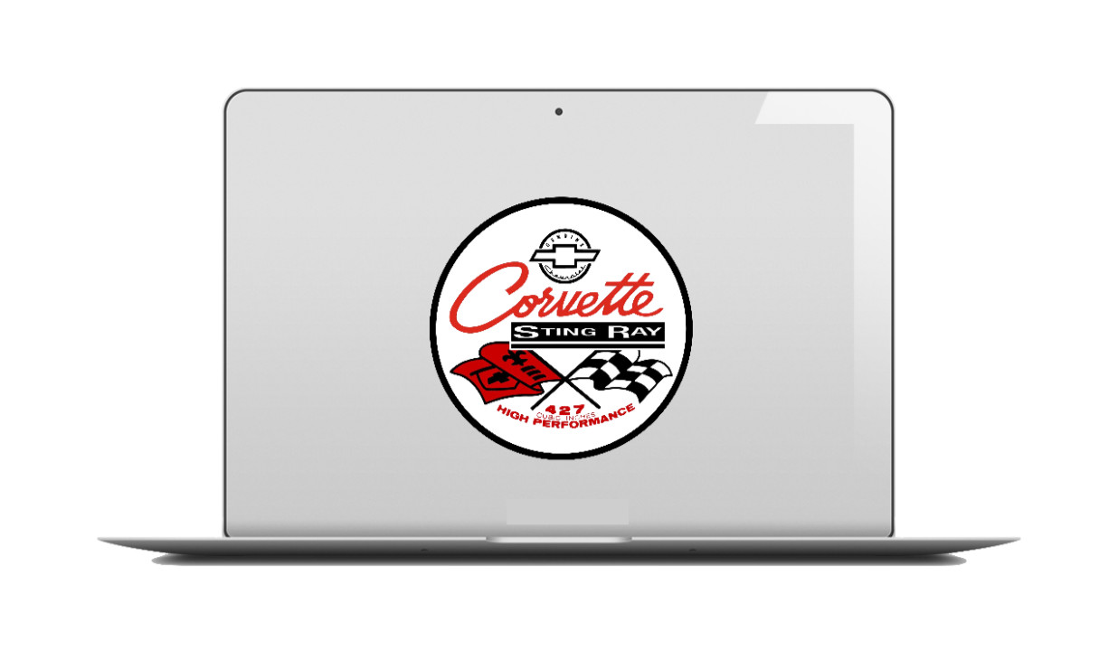 Car Classics "Corvette Stingray 427" – 4" Handcrafted Vinyl Decal Vehicle Cooler