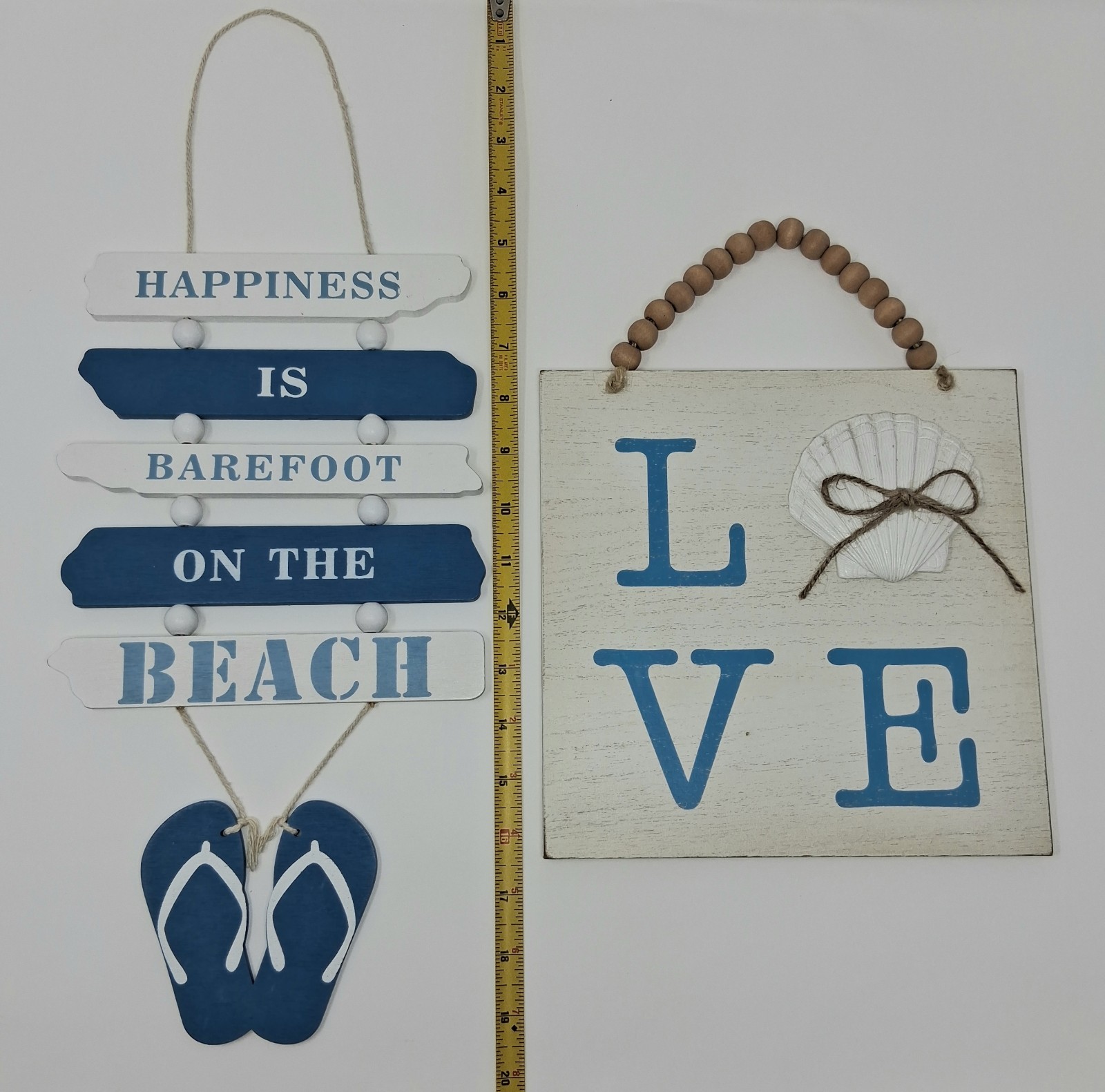 Beach Decor Wall Art Set, Coastal, Seashell, Flip Flops