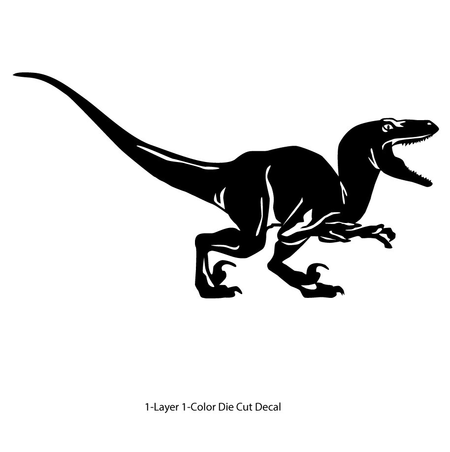 Dinosaur – Velociraptor #3, Jurassic Period 4-21" – Die Cut Vinyl Decal Sticker