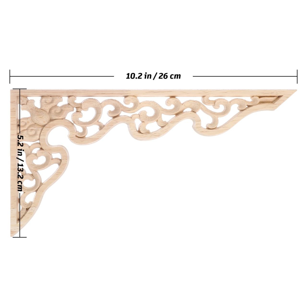 2pcs Wood Carving Decals Wood Appliques Floral Decor Decor Onlay Furniture Ch…