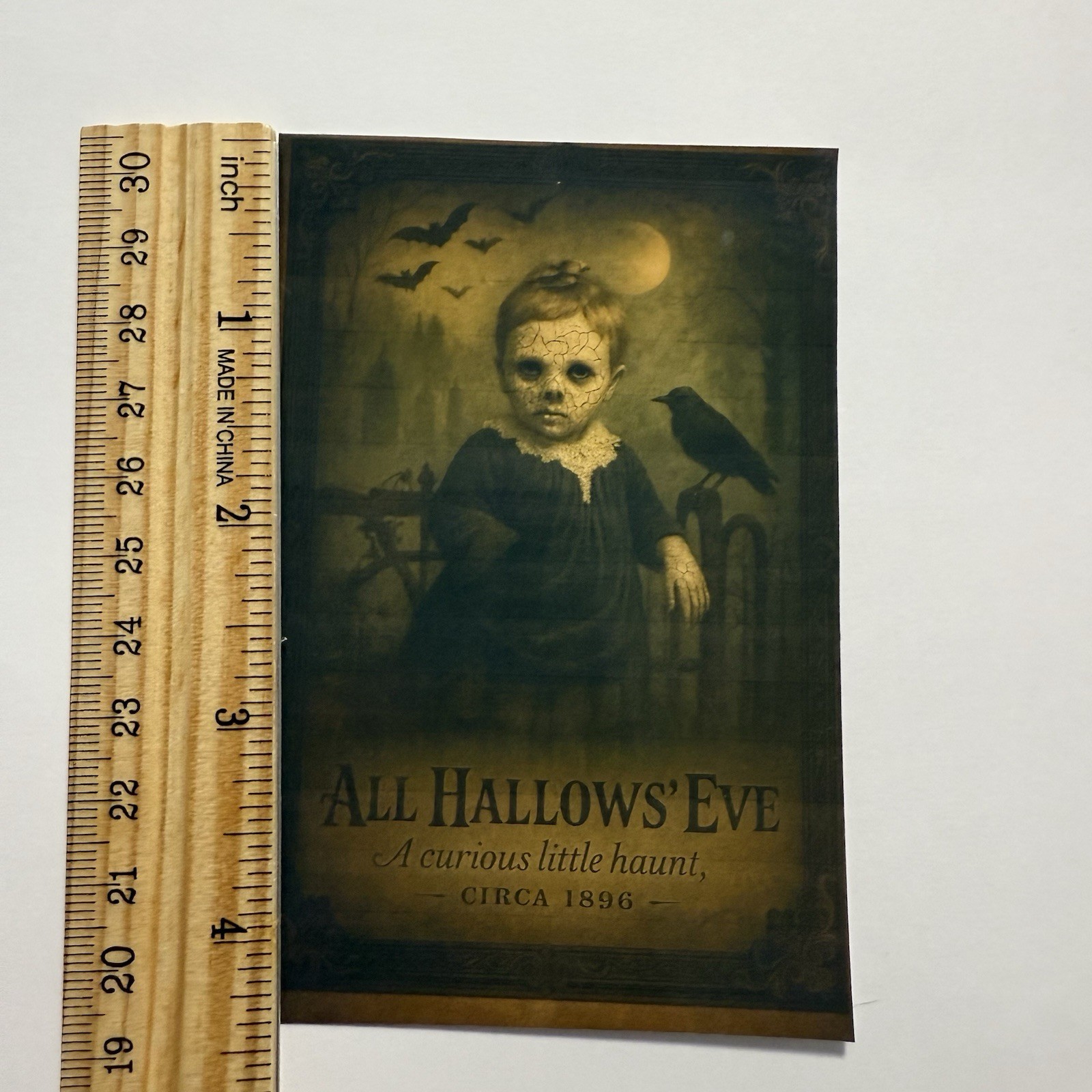 Victorian Gothic Halloween Sticker All Hallows Eve Vintage Design Homemade Art