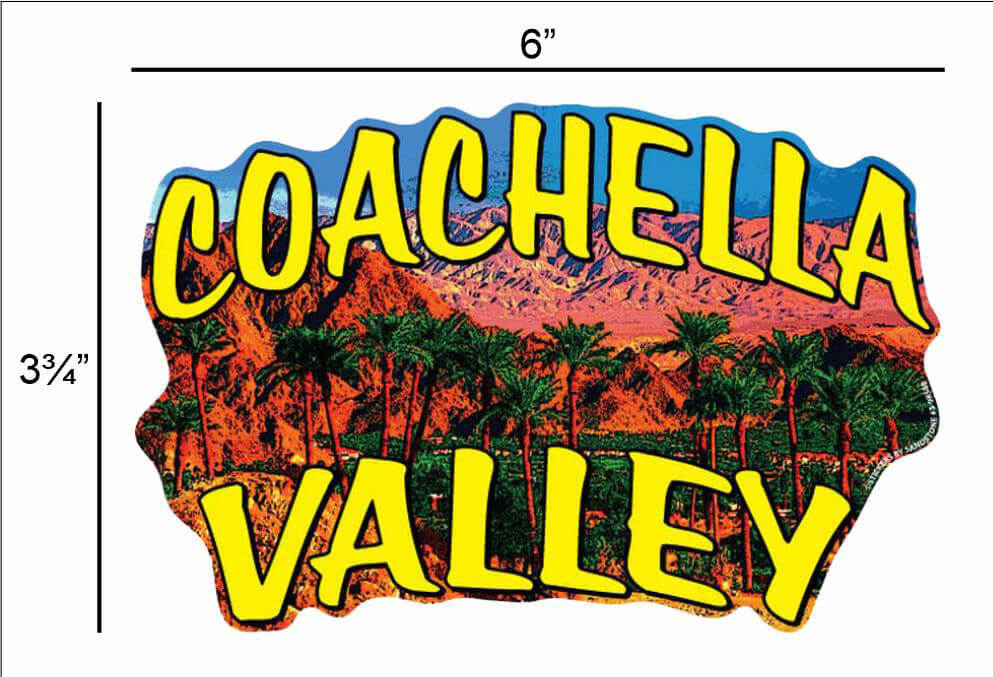 Coachella Valley Landscape – Postcard Sized Vinyl Sticker 6" x 3.75"