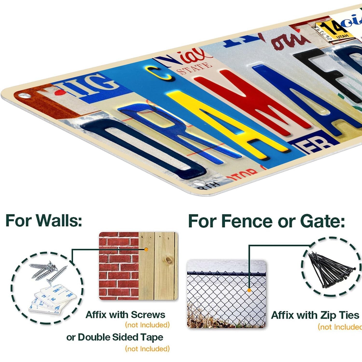 Drama Free Zone Aluminum Sign Street Funny Aluminum Sign Wall Decor for Bedro…