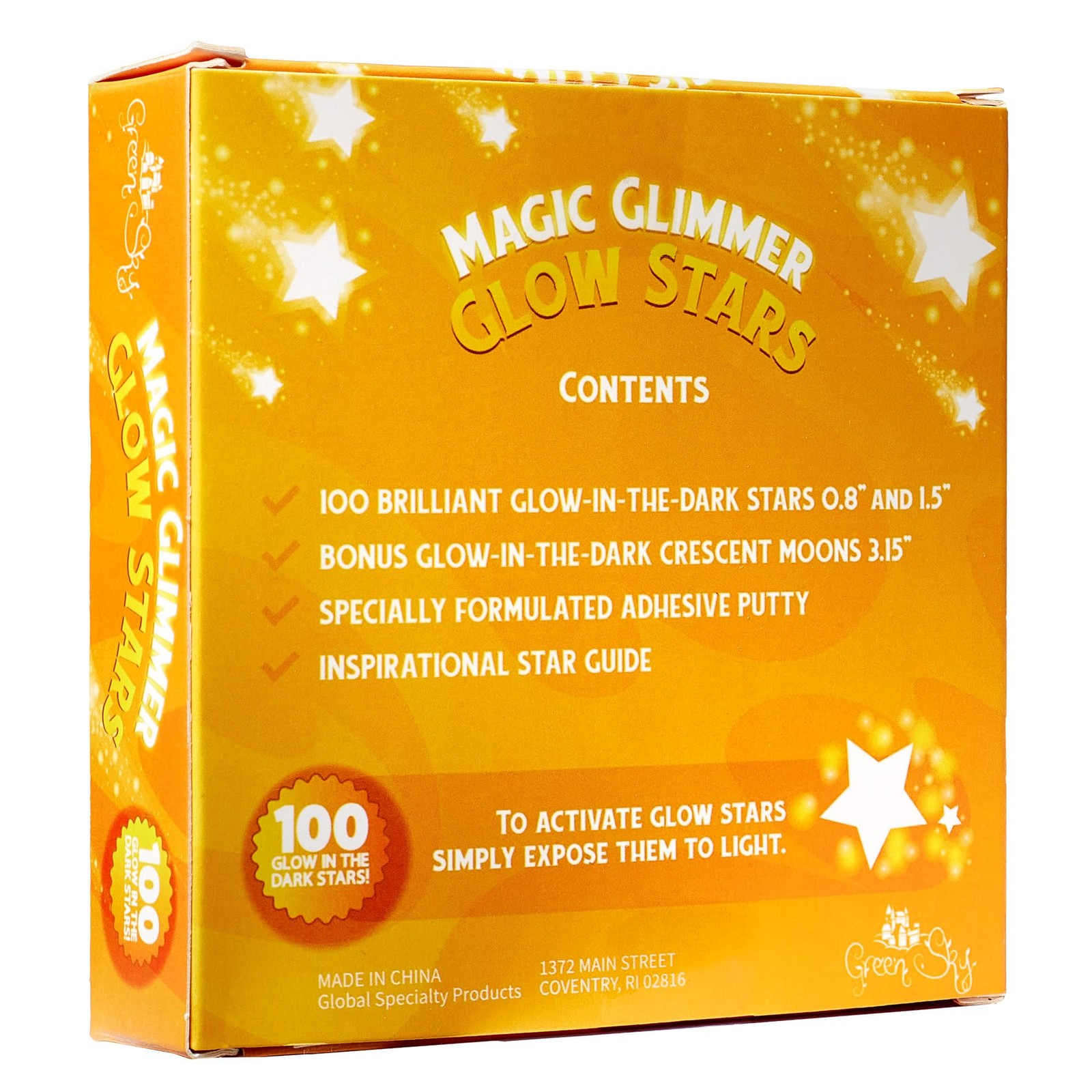 Green Sky Deluxe Glow Stars; in 8 inches x 5 x 4 inches, White