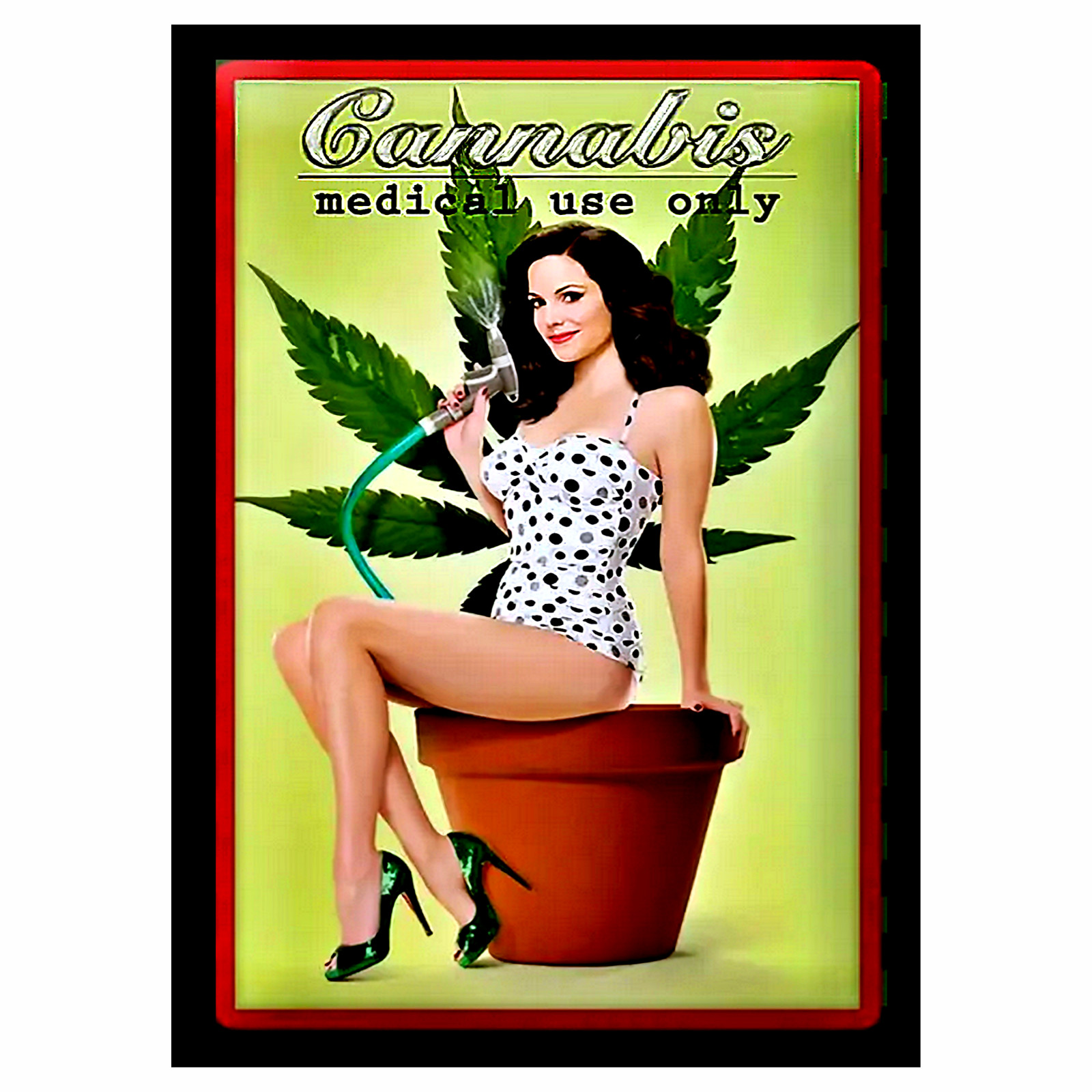Weed pot leaf marijuana funny Sticker Sign stoned laughter medicine 4 Sizes