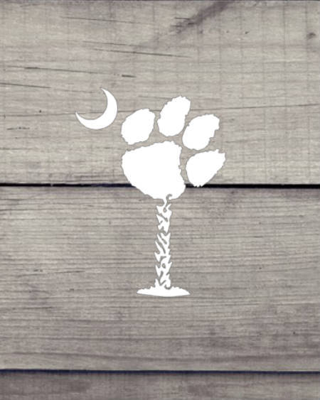 Tiger Paw & Moon SC Palmetto Tree- Yeti, Cellphones, Auto, Laptop CLEMSON