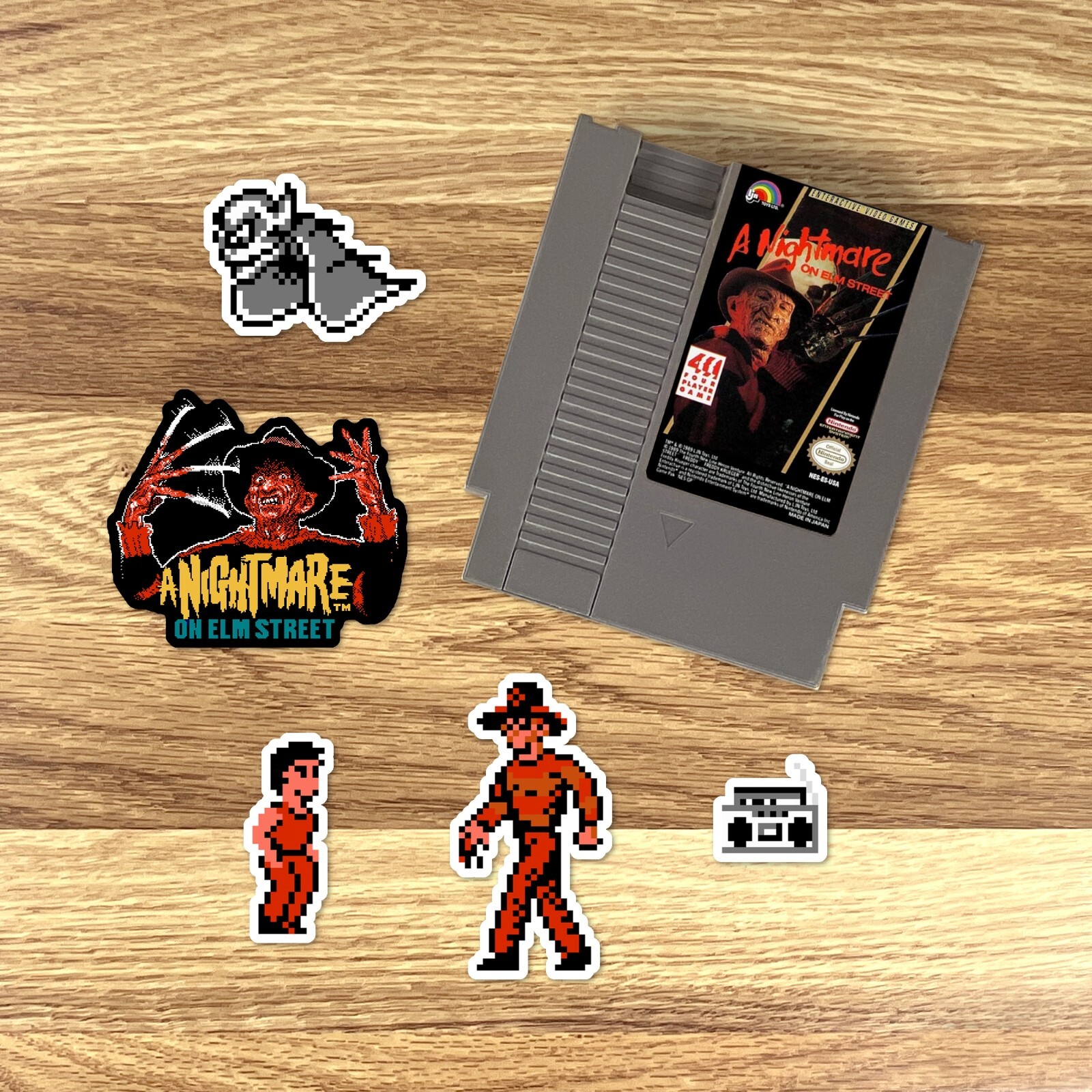 A Nightmare on Elm Street Stickers Nintendo NES Pixel Art 23 Sticker Pack