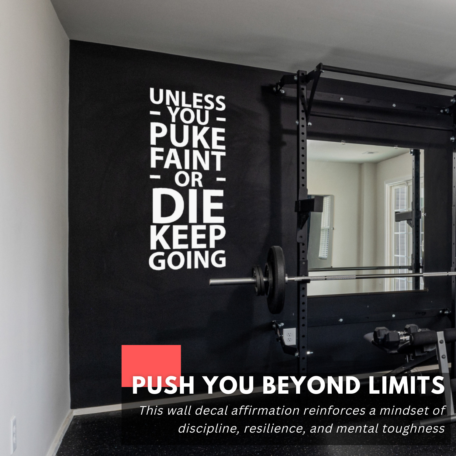 Gym Motivational Inspirational Wall Decal Sticker Quote Home Vinyl Decor
