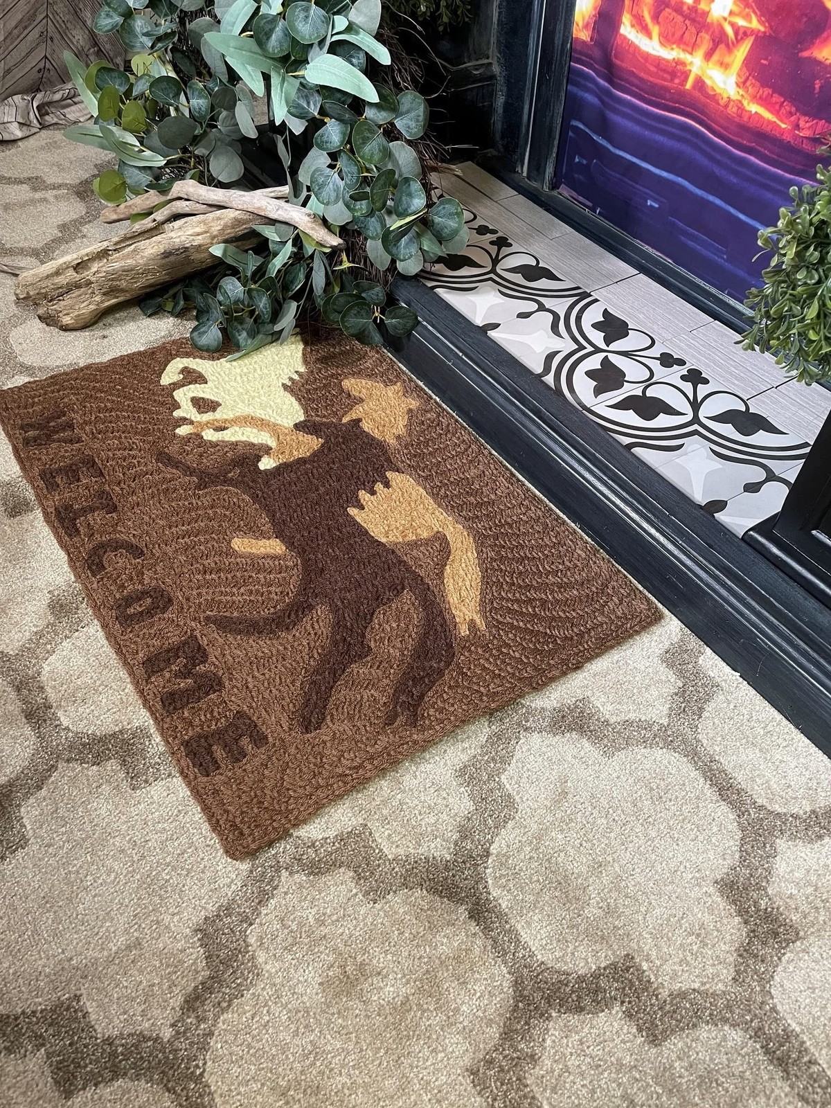 Jellybean Indoor/Outdoor Decorative Welcome Horses Accent Rug – 20" X 30"