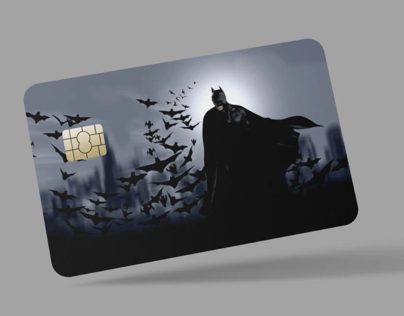 Batman Dark Knight with Bats credit card skin & DEBIT CARD,TROLLEY & GYM