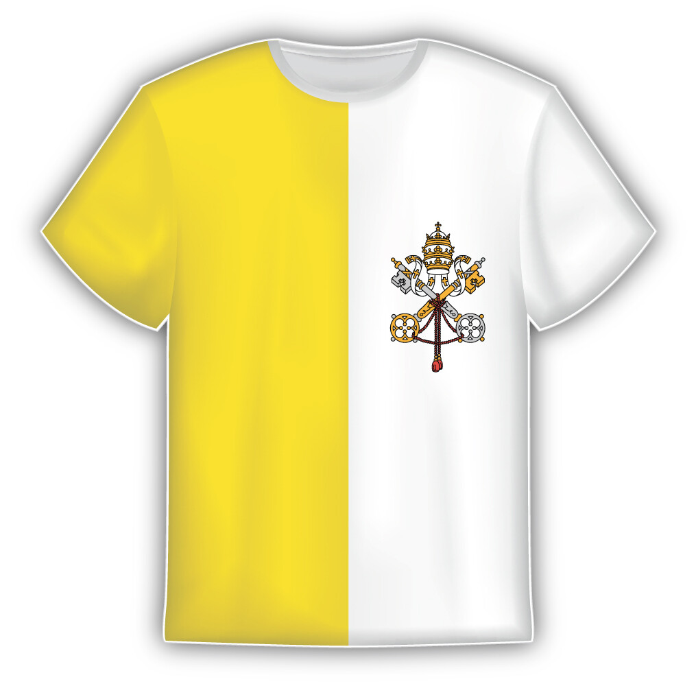 Vatican City Flag Sticker In The Form Of T Shirt Vinyl Sticker Decal