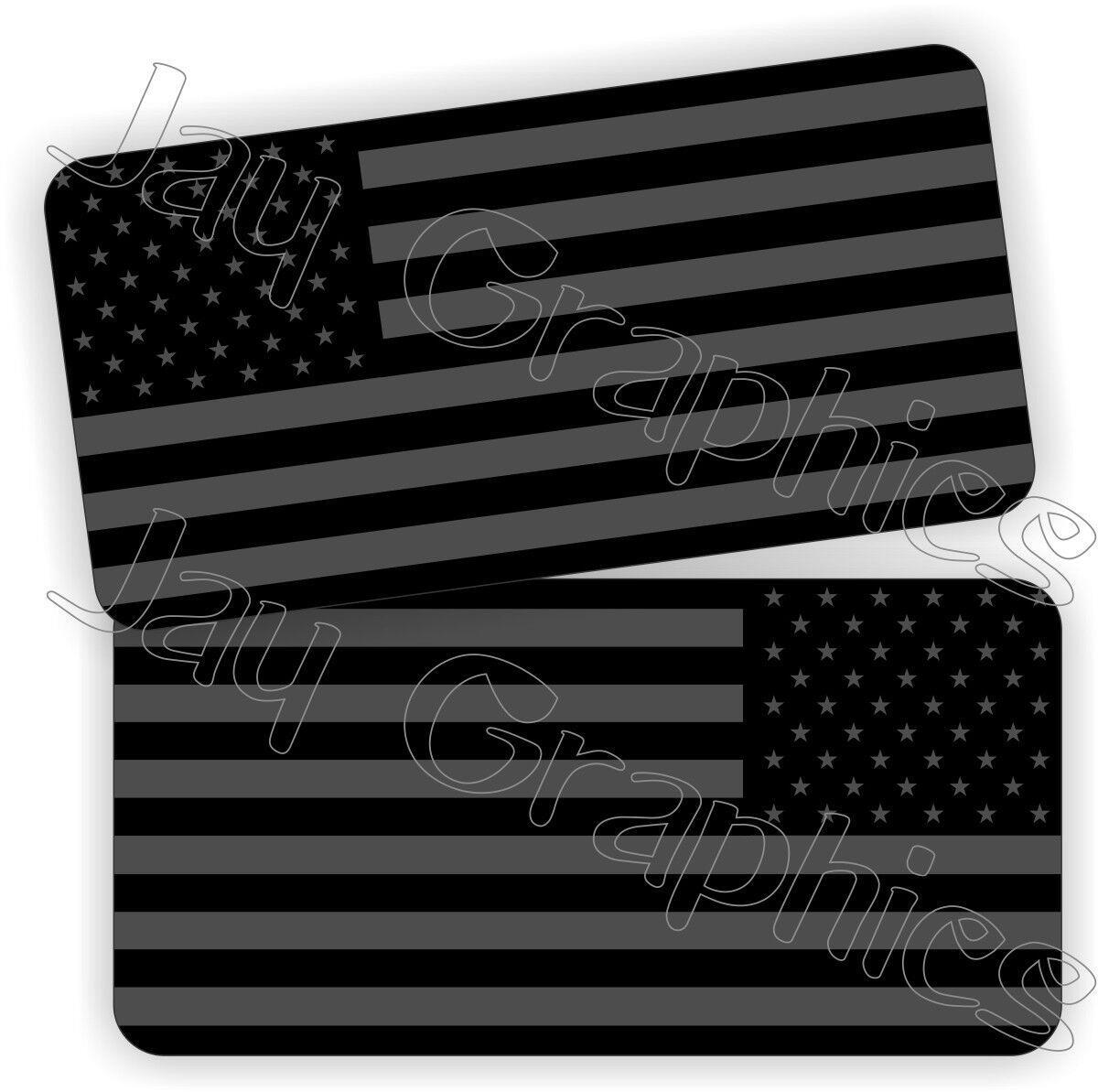 Gray BLACK OPS American Flag Hard Hat Sticker Decal