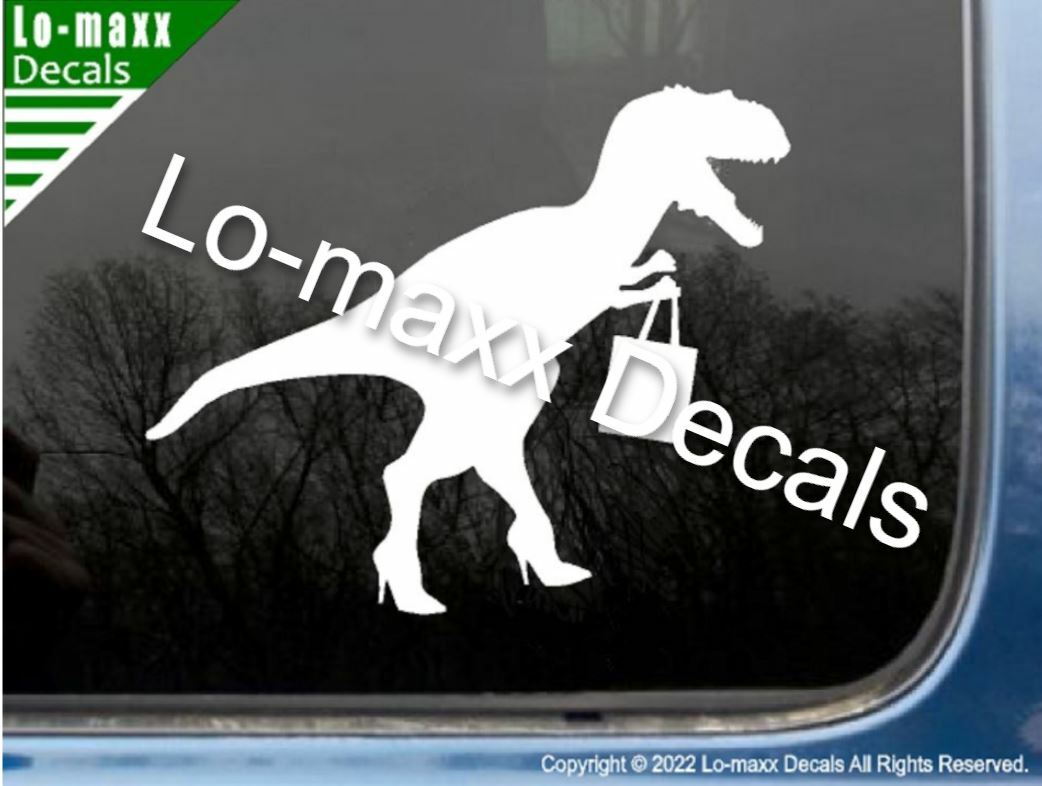 Fashion Conscious Dinosaur Custom Graphic Design Original Die Cut Vinyl Decal