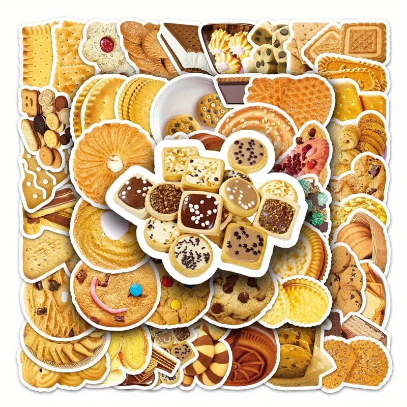 50PC. BISCUIT COOKIE SERIES DOODLE WATERPROOF VINYL STICKERS/DECALS