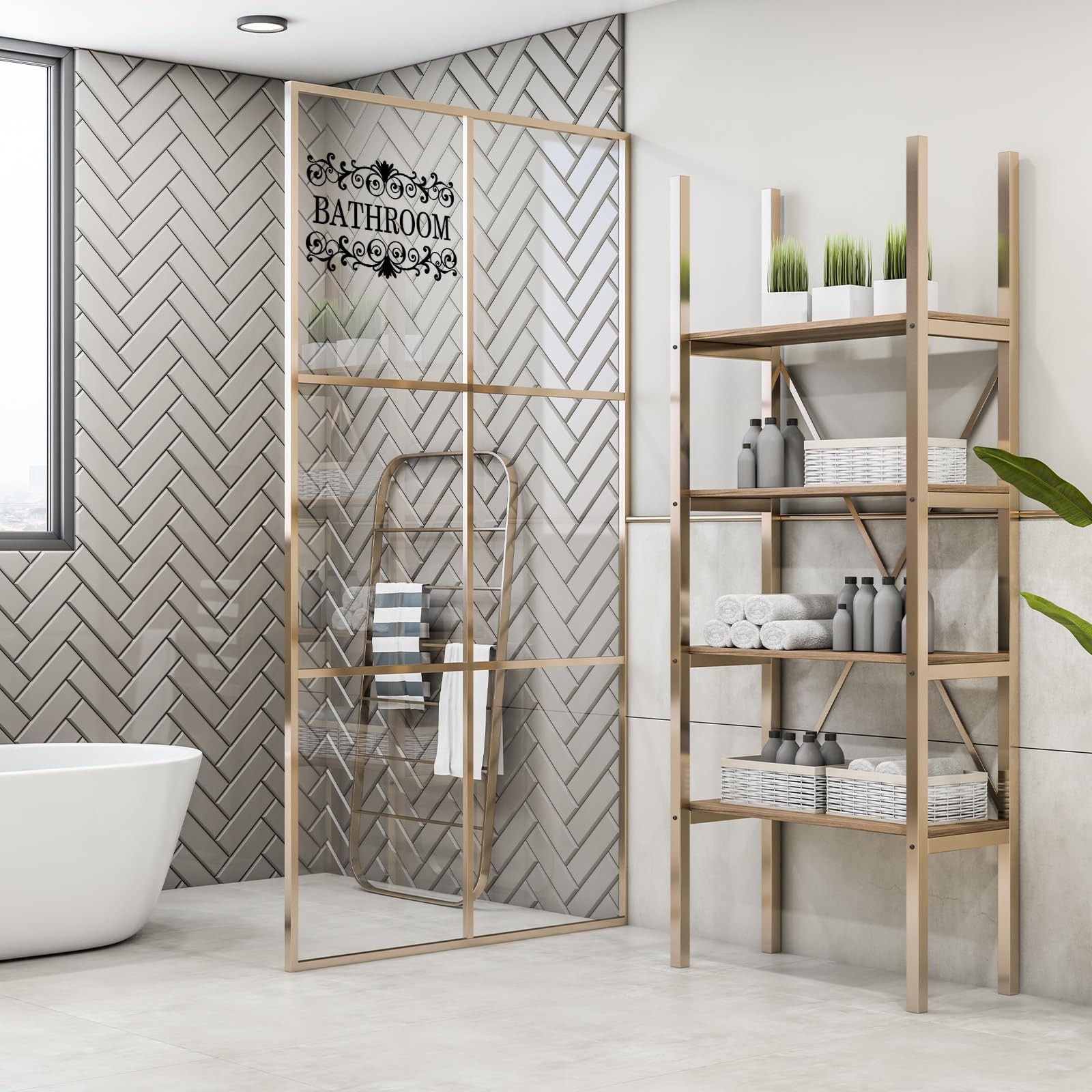 2 Pcs Black Vine Bathroom Wall Decals, Vinyl Bathroom Wall Stickers Wall Art …