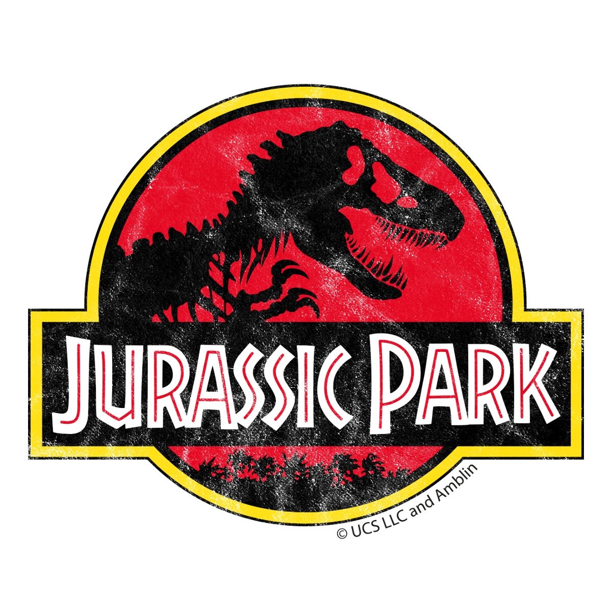 Jurassic Park Classic Logo With T-Rex Sticker, max. 4 x 4"