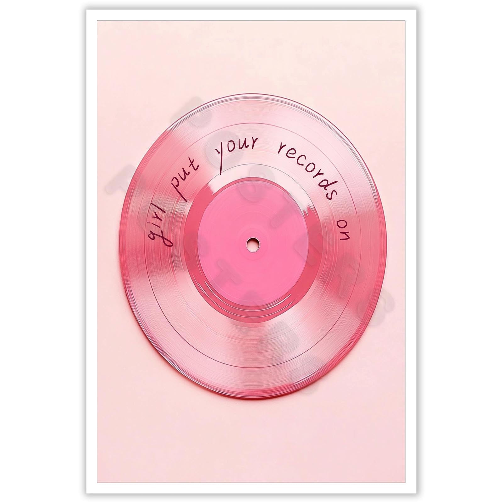 LRCYBMN Vintage Light Pink Vinyl Record Wall Art Poster Retro Maximalist Ecle…