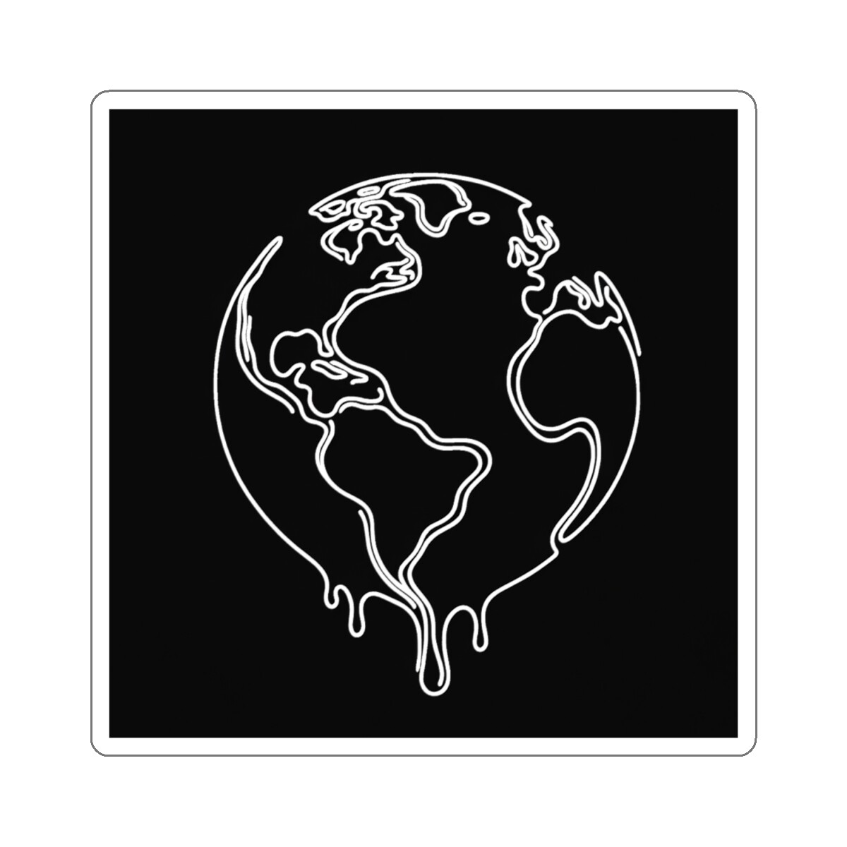 Sticker Melting Earth Abstract Art Environmental Conservation 2×2" 3×3" 4×4" 6×6