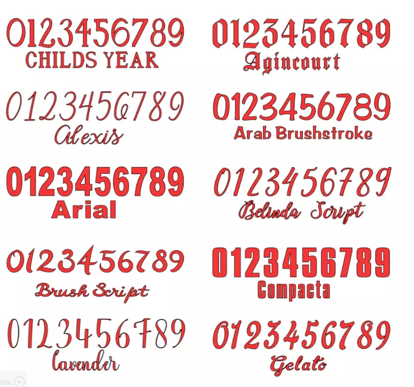 Number Sets Vinyl Color Decal – Sticker – Oracal 651 ID Numbers Custom