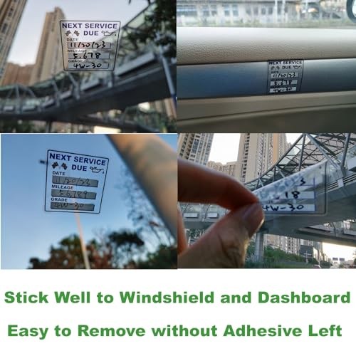 Oil Change Stickers, 300 Pcs 2 x 2 Inches Clear Oil Change Window Stickers for