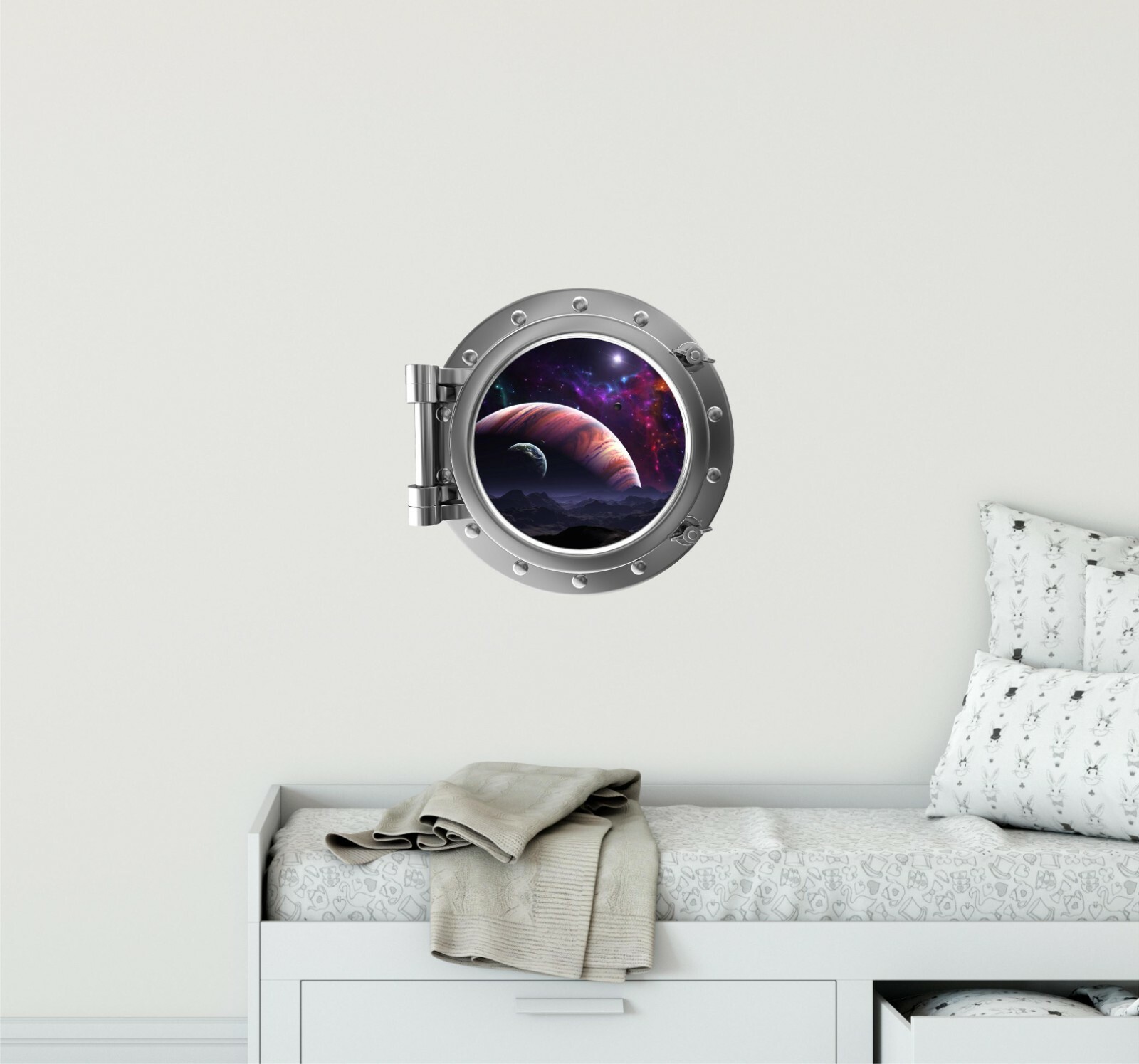 PortScape Jupiter & Moons Porthole Window Wall Decal Removable Vinyl Sticker