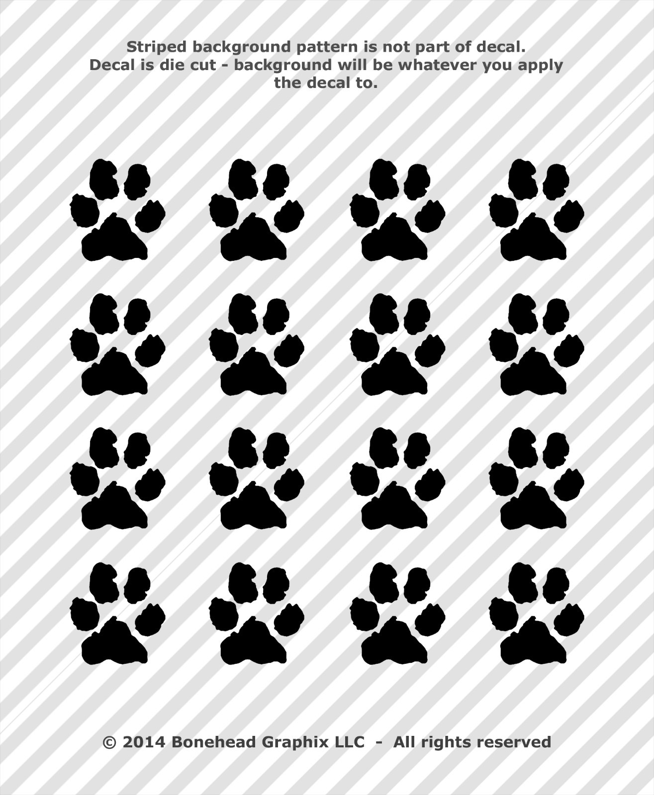 Paw Print Decals Vinyl Window Tablet Dog Cat Pet Rescue 1 in – (16)